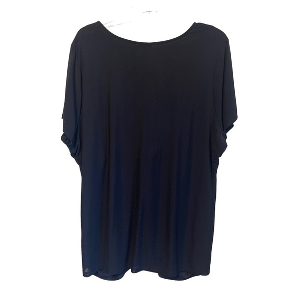 Torrid Stretch Mesh Flutter Sleeve Deep V-Neck Peplum Shirt Blouse Women Plus 3X - Picture 4 of 9